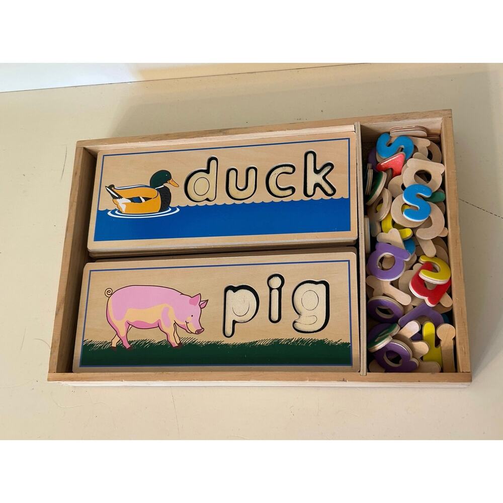 Melissa & Doug See & Spell Wooden Spelling Toy Montessori Style Alphabet Puzzle